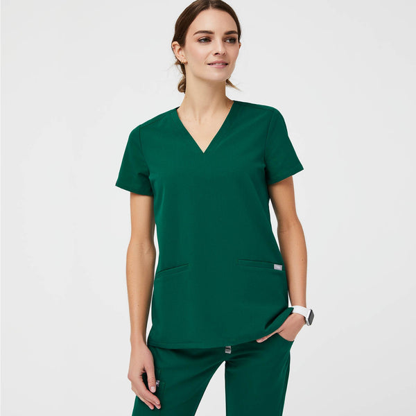 women's Hunter Green Casma™ - Three-Pocket Scrub Top