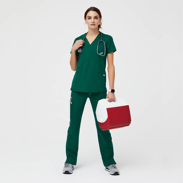 women's Hunter Green Casma™ - Three-Pocket Scrub Top