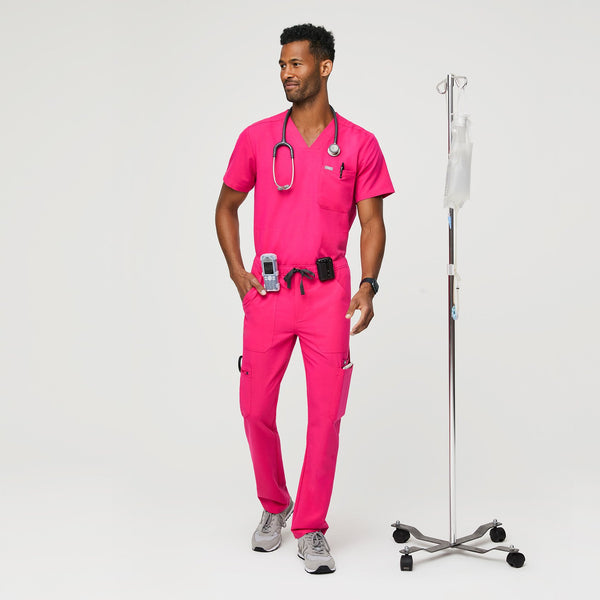 Men's Shocking Pink Cairo™ - Cargo Scrub Pants