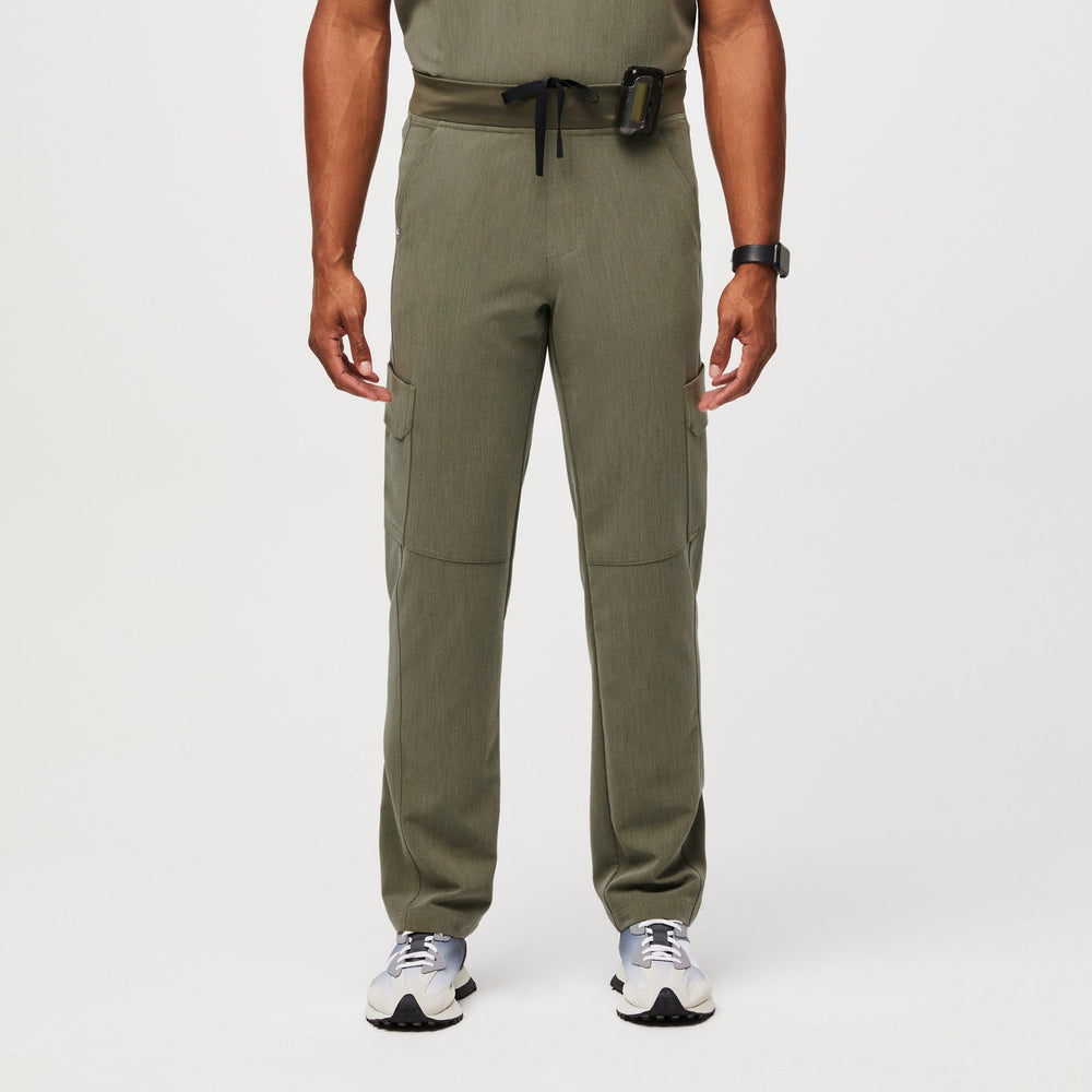 men's Heather Olive Axim™ Classic - Cargo Scrub Pants