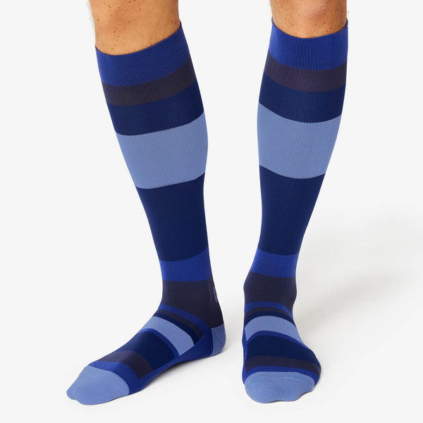 Men's Electric Blue Stripe - Compression Socks