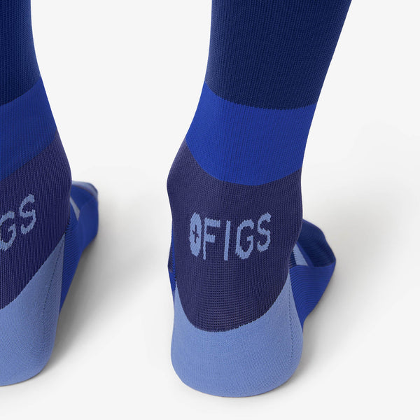 Men's Electric Blue Stripe - Compression Socks