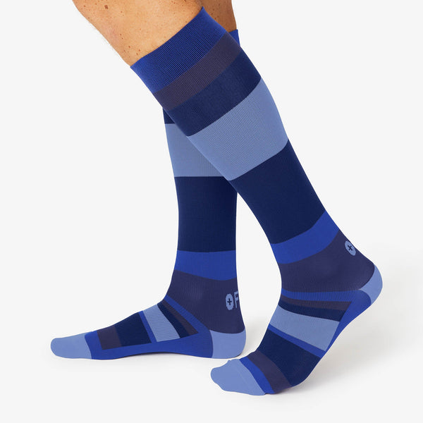 Men's Electric Blue Stripe - Compression Socks