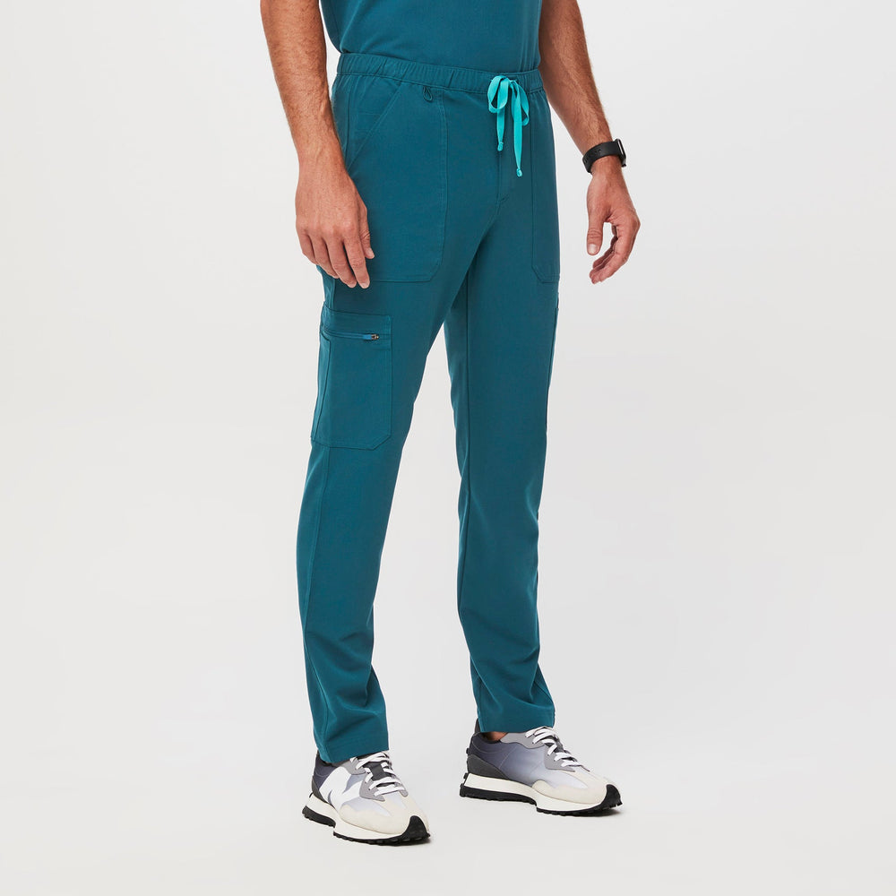 men's Caribbean Blue Slim Cairo™ - Short Cargo Scrub Pants