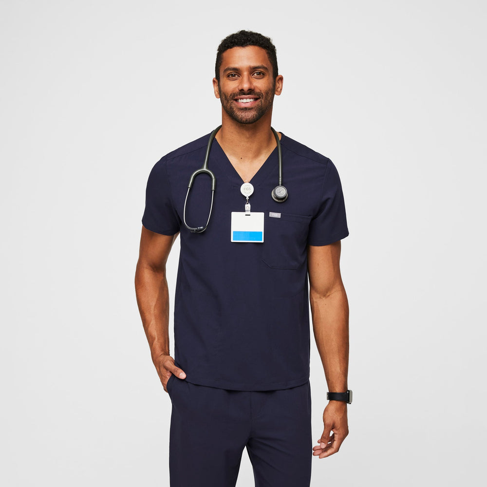 Men's Navy Chisec™ - Three-Pocket Scrub Top