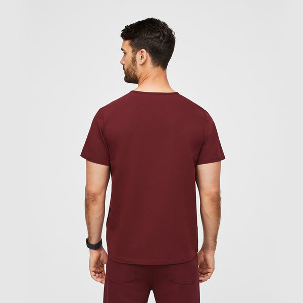 Men's Burgundy Chisec™ - Three-Pocket Scrub Top