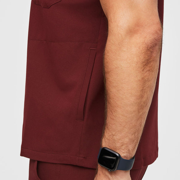 Men's Burgundy Chisec™ - Three-Pocket Scrub Top