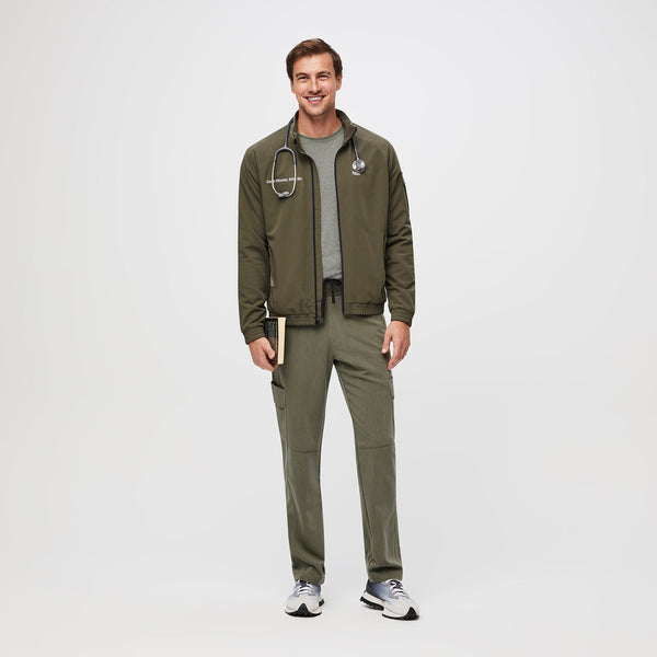 men's Heather Olive Cobaki Modern Cargo - Scrub Jacket