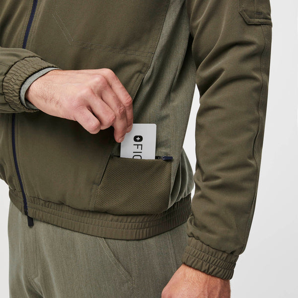 men's Heather Olive Cobaki Modern Cargo - Scrub Jacket