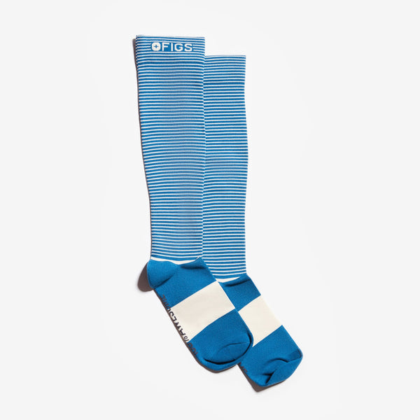 Men's Alps Blue Double Stripe - Compression Socks