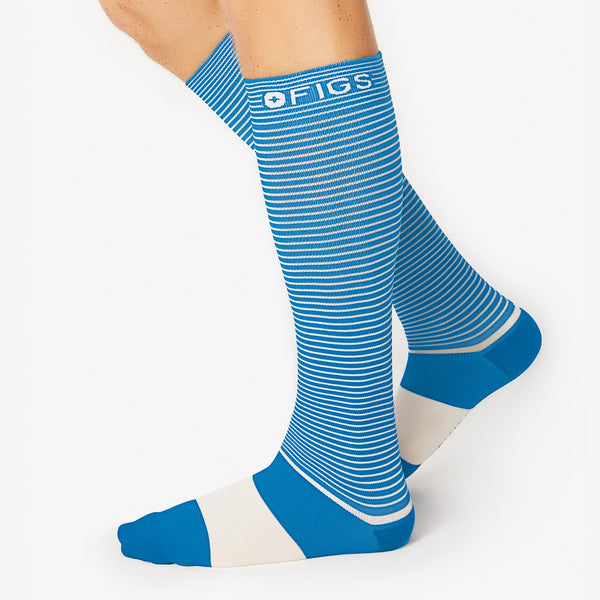 Men's Alps Blue Double Stripe - Compression Socks