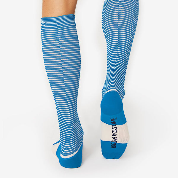 Men's Alps Blue Double Stripe - Compression Socks