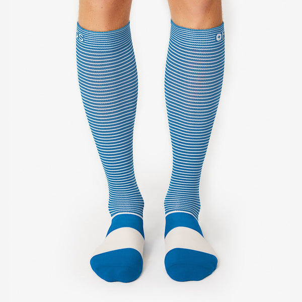 Men's Alps Blue Double Stripe - Compression Socks