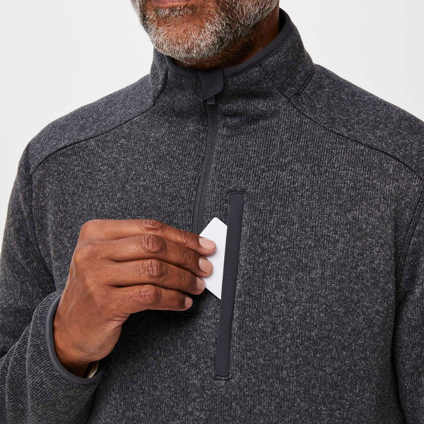 Men's Heather Dark Charcoal On-Shift™ ¼ Zip - Sweater Knit