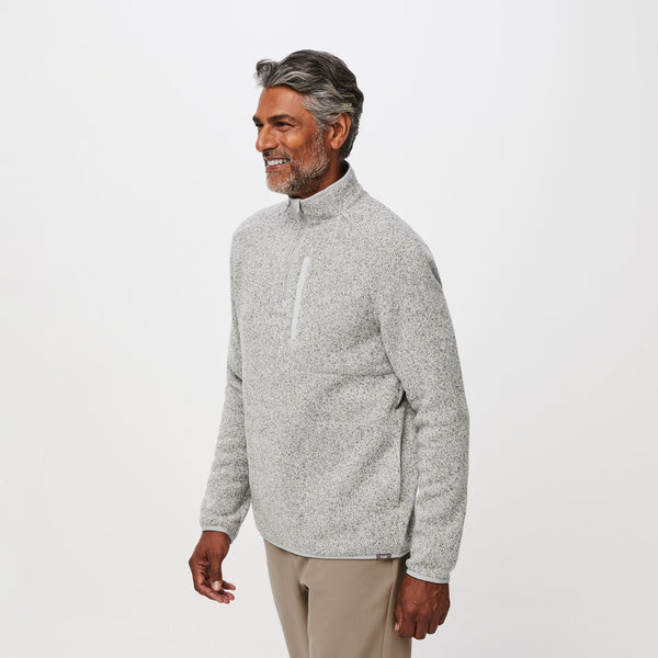 Men's Heather Light Grey On-Shift™ ¼ Zip - Sweater Knit