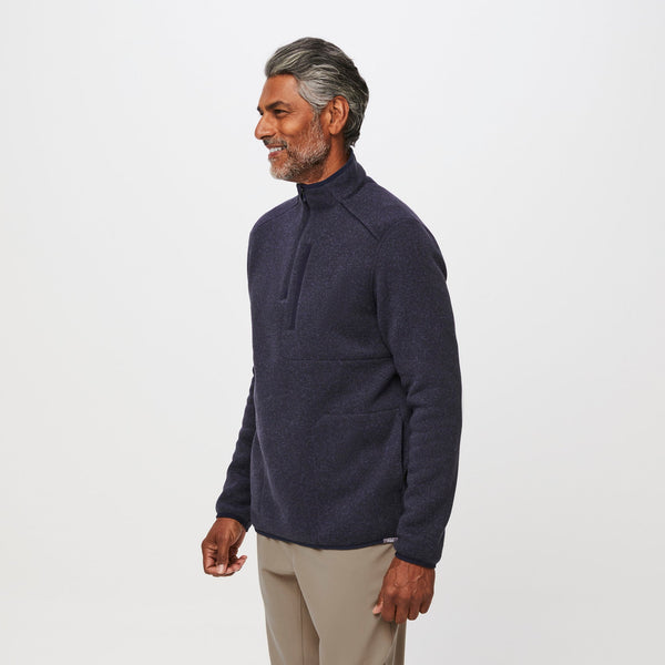 Men's Heather Navy On-Shift™ ¼ Zip - Sweater Knit