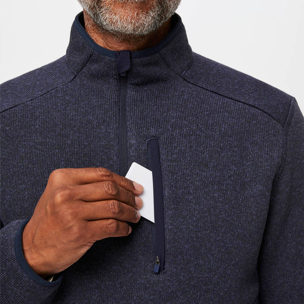 Men's Heather Navy On-Shift™ ¼ Zip - Sweater Knit