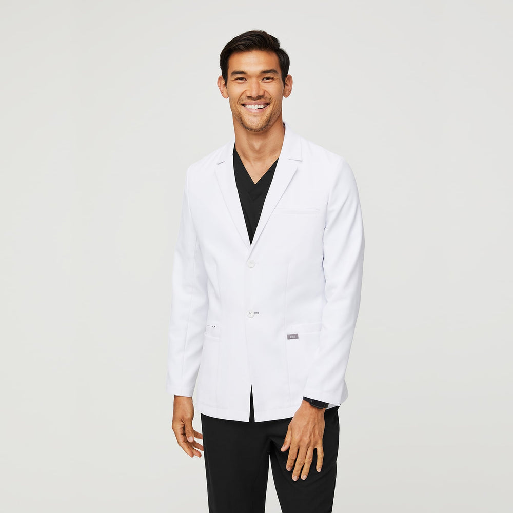 Men's White Harlem - Slim Short Lab Coat