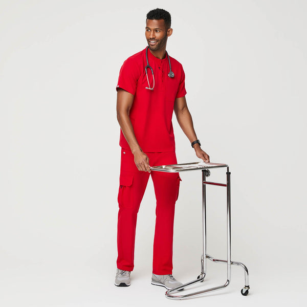 men's Pop Red Kajo - Classic Crew Scrub Top