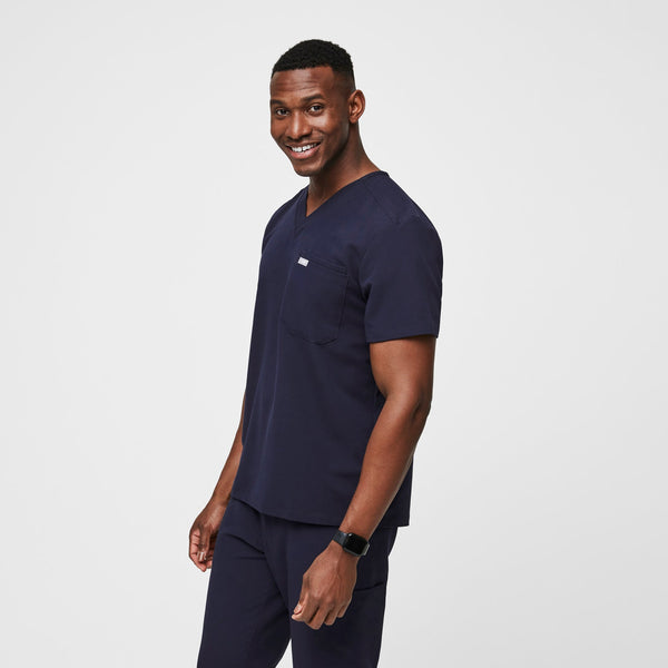 Men's Navy Leon™ - Three-Pocket Scrub Top