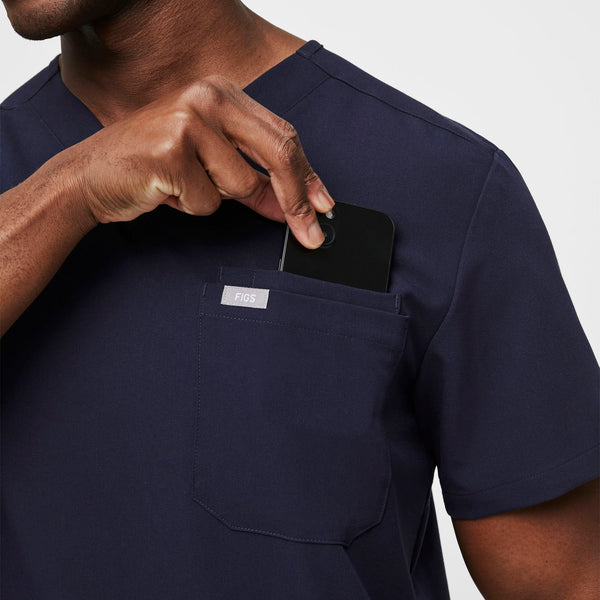 Men's Navy Leon™ - Three-Pocket Scrub Top