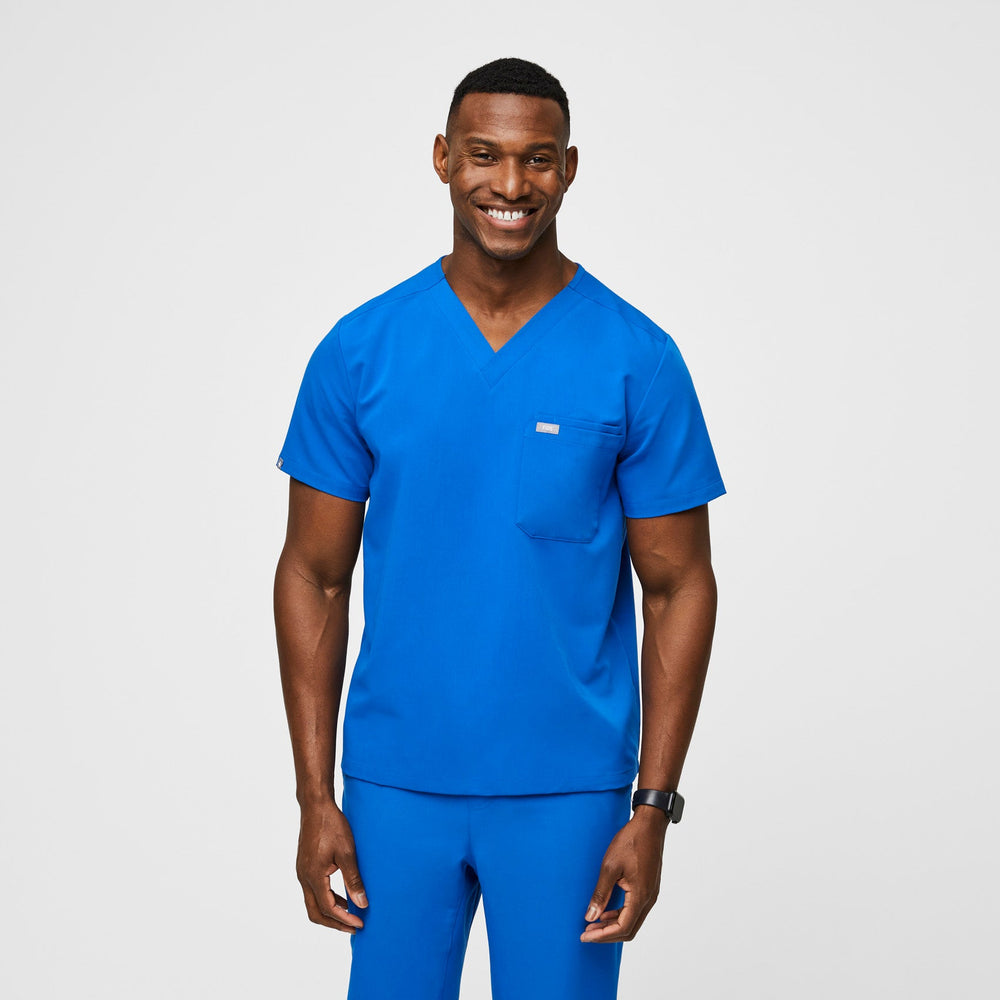 Men's Royal Blue Leon™ - Three-Pocket Scrub Top