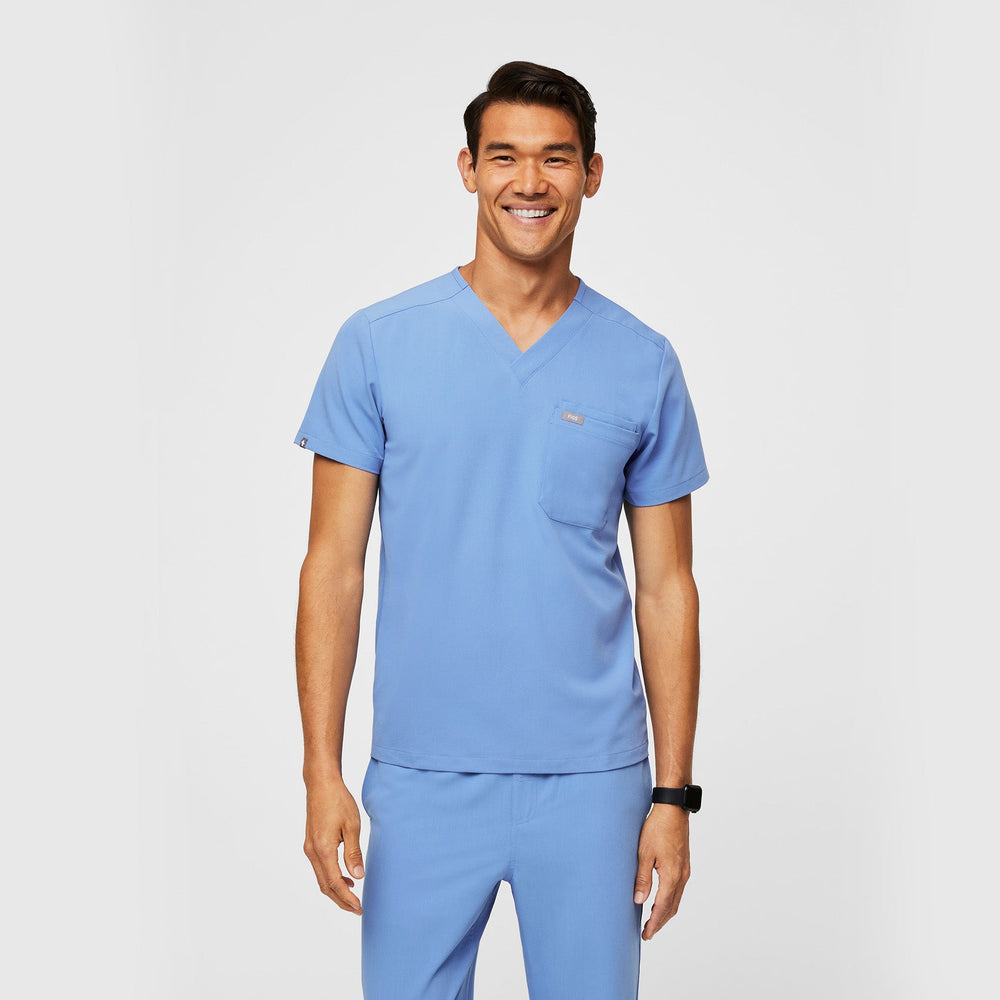 Men's Ceil Blue Leon™ - Three-Pocket Scrub Top