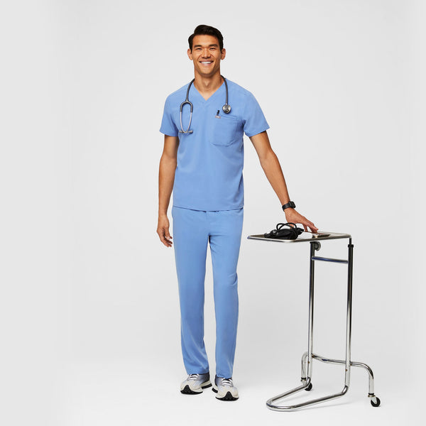 Men's Ceil Blue Leon™ - Three-Pocket Scrub Top