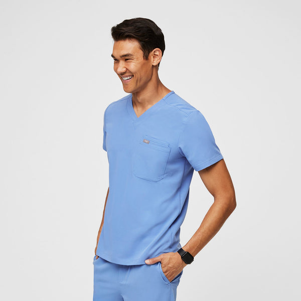 Men's Ceil Blue Leon™ - Three-Pocket Scrub Top