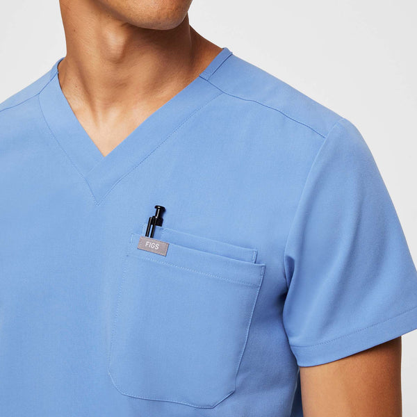 Men's Ceil Blue Leon™ - Three-Pocket Scrub Top