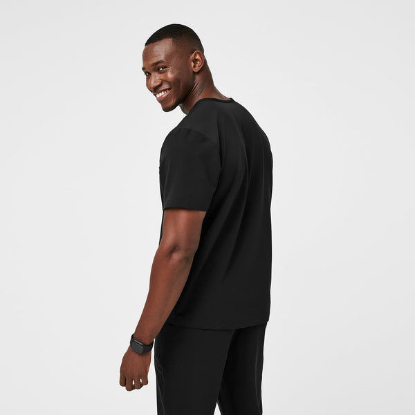 Men's Black Leon™ - Three-Pocket Scrub Top