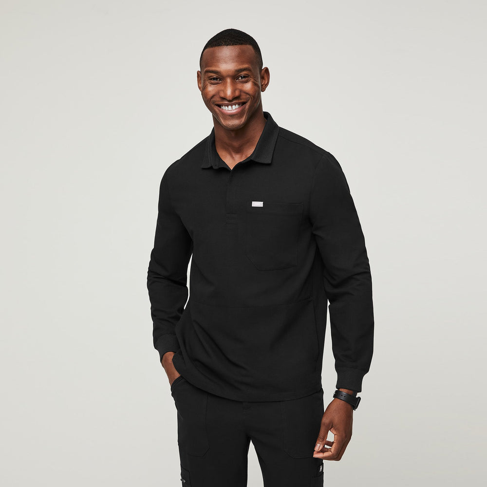 men's Black Lima- Longsleeve ScrubPolo™