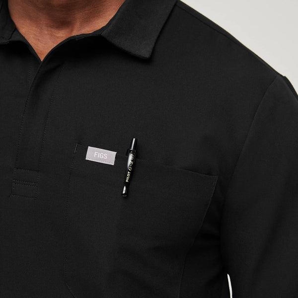 men's Black Lima- Longsleeve ScrubPolo™