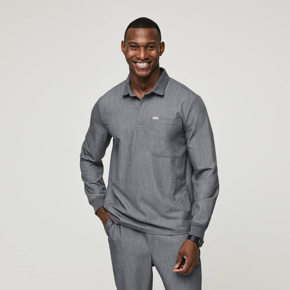 men's Graphite Lima - Longsleeve ScrubPolo™