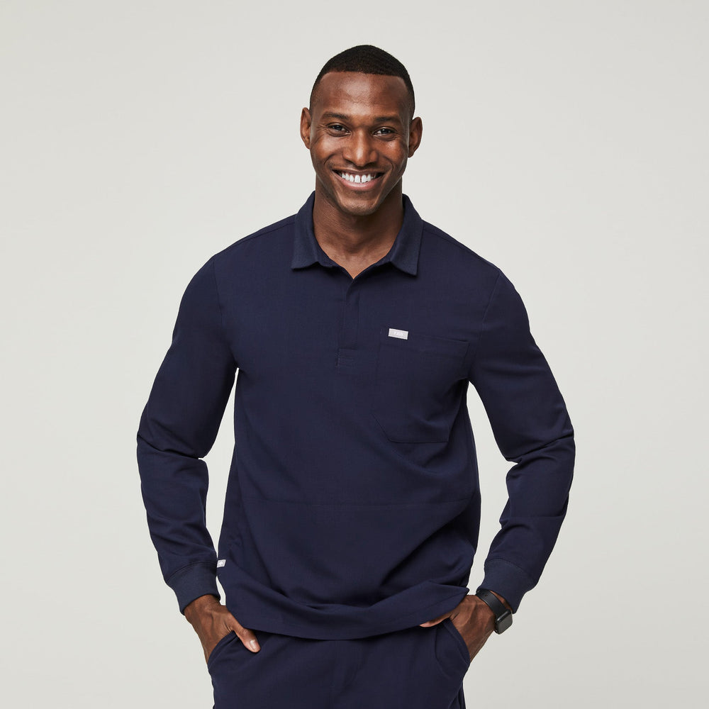 men's Navy Lima - Longsleeve ScrubPolo™