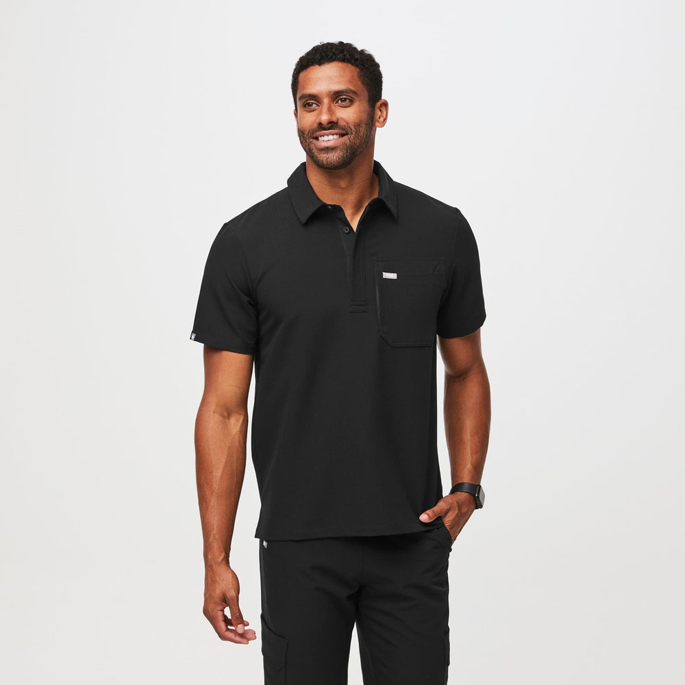 men's Black Lima Classic Shortsleeve - Cargo ScrubPolo™