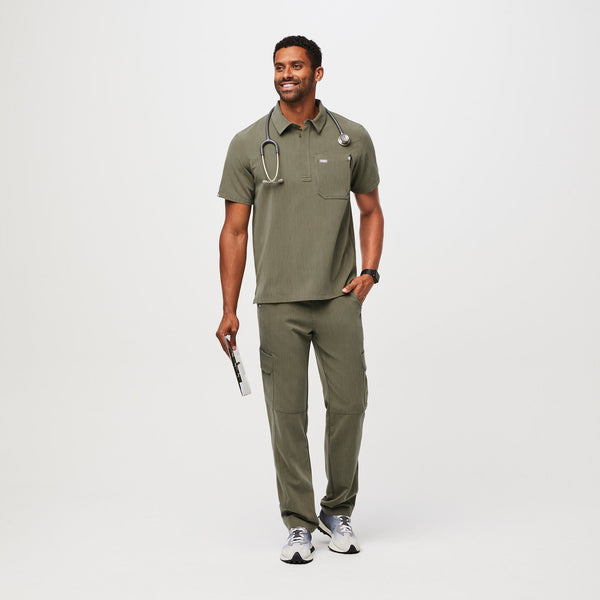 men's Heather Olive Lima Classic Shortsleeve - Cargo ScrubPolo™