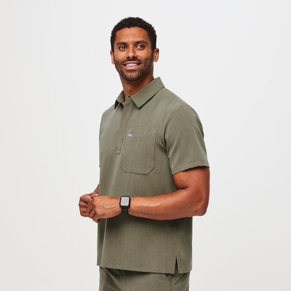 men's Heather Olive Lima Classic Shortsleeve - Cargo ScrubPolo™