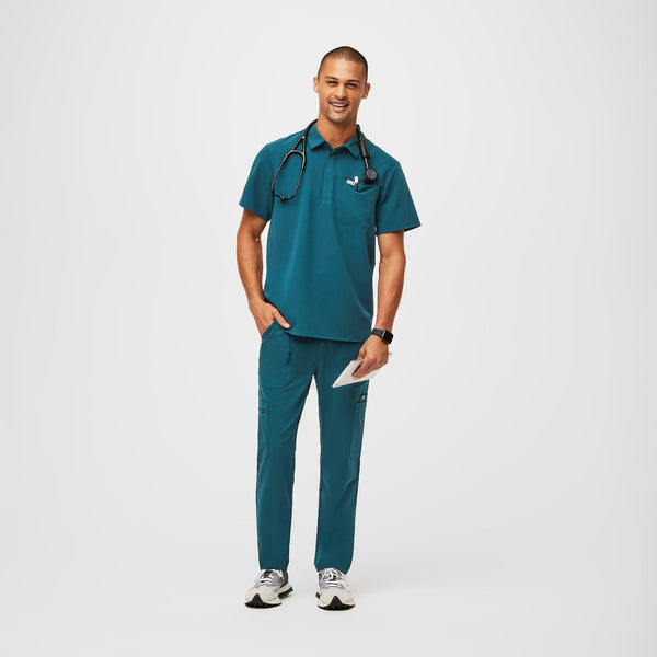 men's Caribbean Blue Lima - Shortsleeve ScrubPolo™