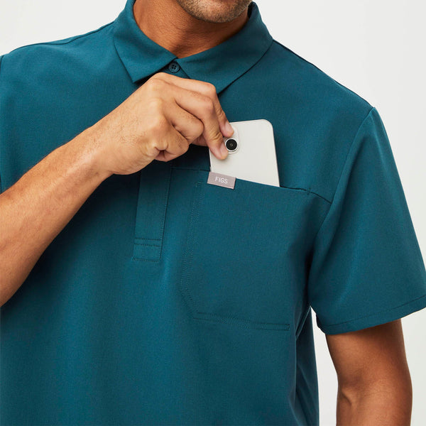 men's Caribbean Blue Lima - Shortsleeve ScrubPolo™