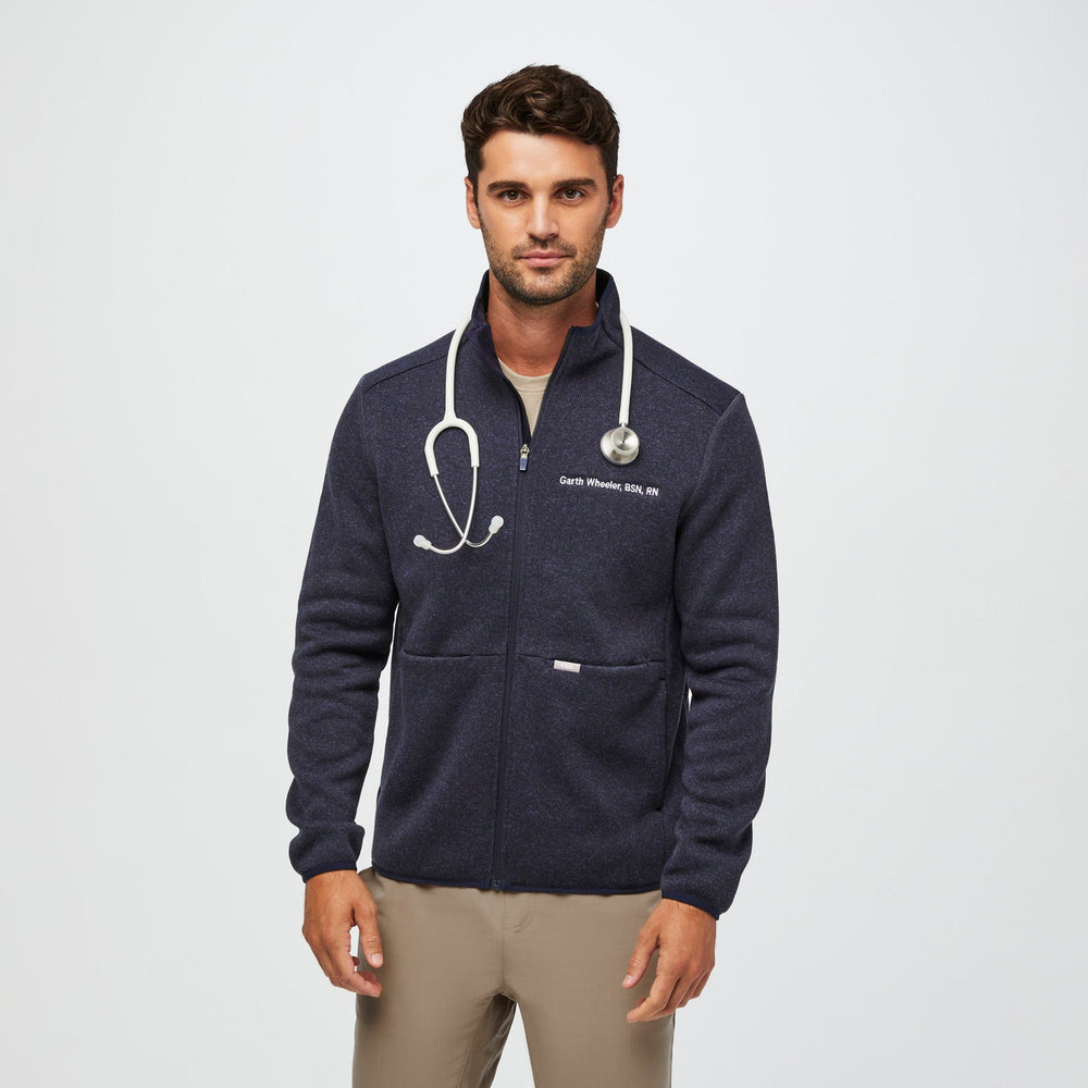 men's Heather Navy On-Shift™ - Sweater Knit Jacket