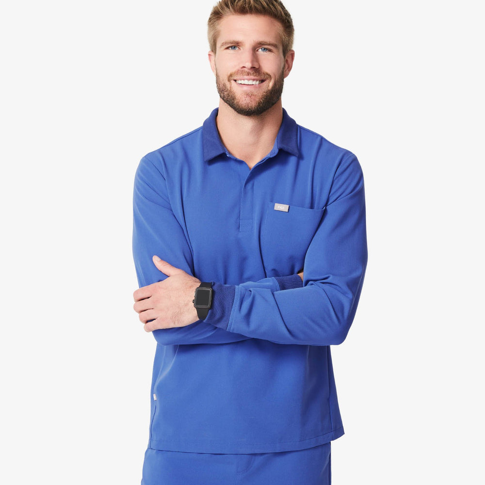 men's Denim Bourke - Longsleeve Polo Scrub Top