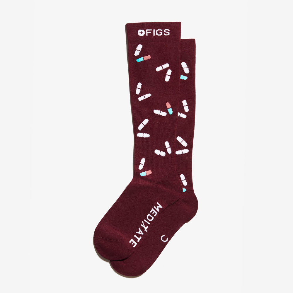 men's Burgundy Pill - Compression Socks