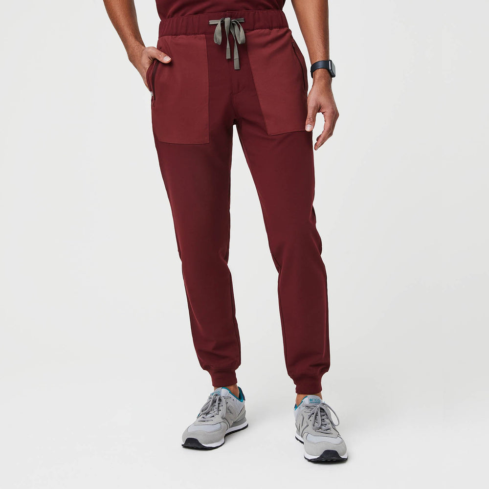 men's Burgundy Chesoi - Classic Jogger Scrub Pants