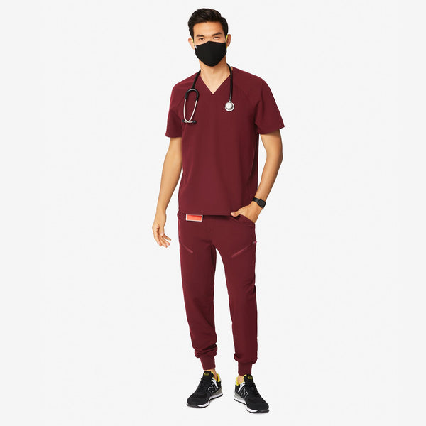 men's Burgundy Cobar - Raglan Scrub Top