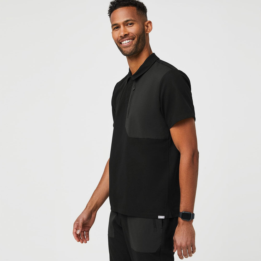 men's Black Dothan - Classic Polo Scrub Top