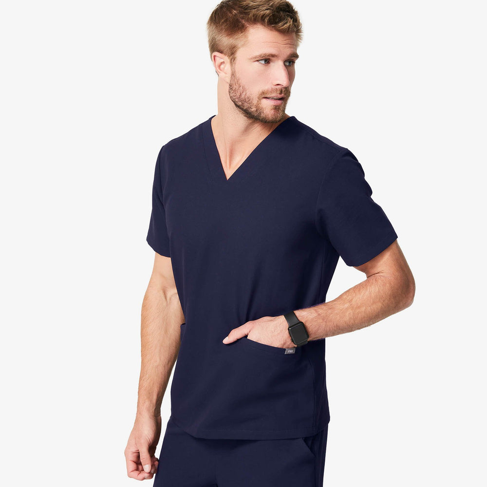 men's Navy Jimeta - V-Neck Scrub Top