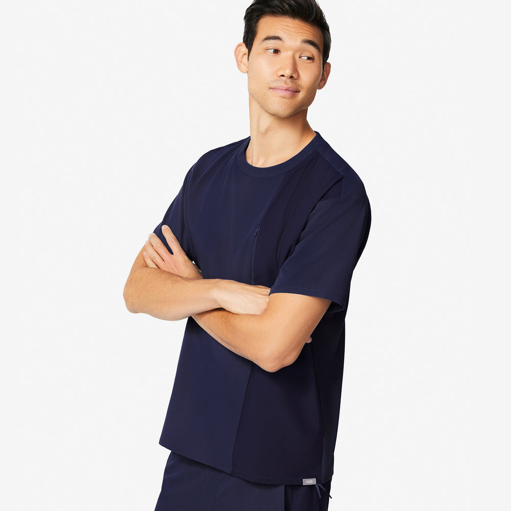 men's Navy Kadoma - Crew Scrub Top