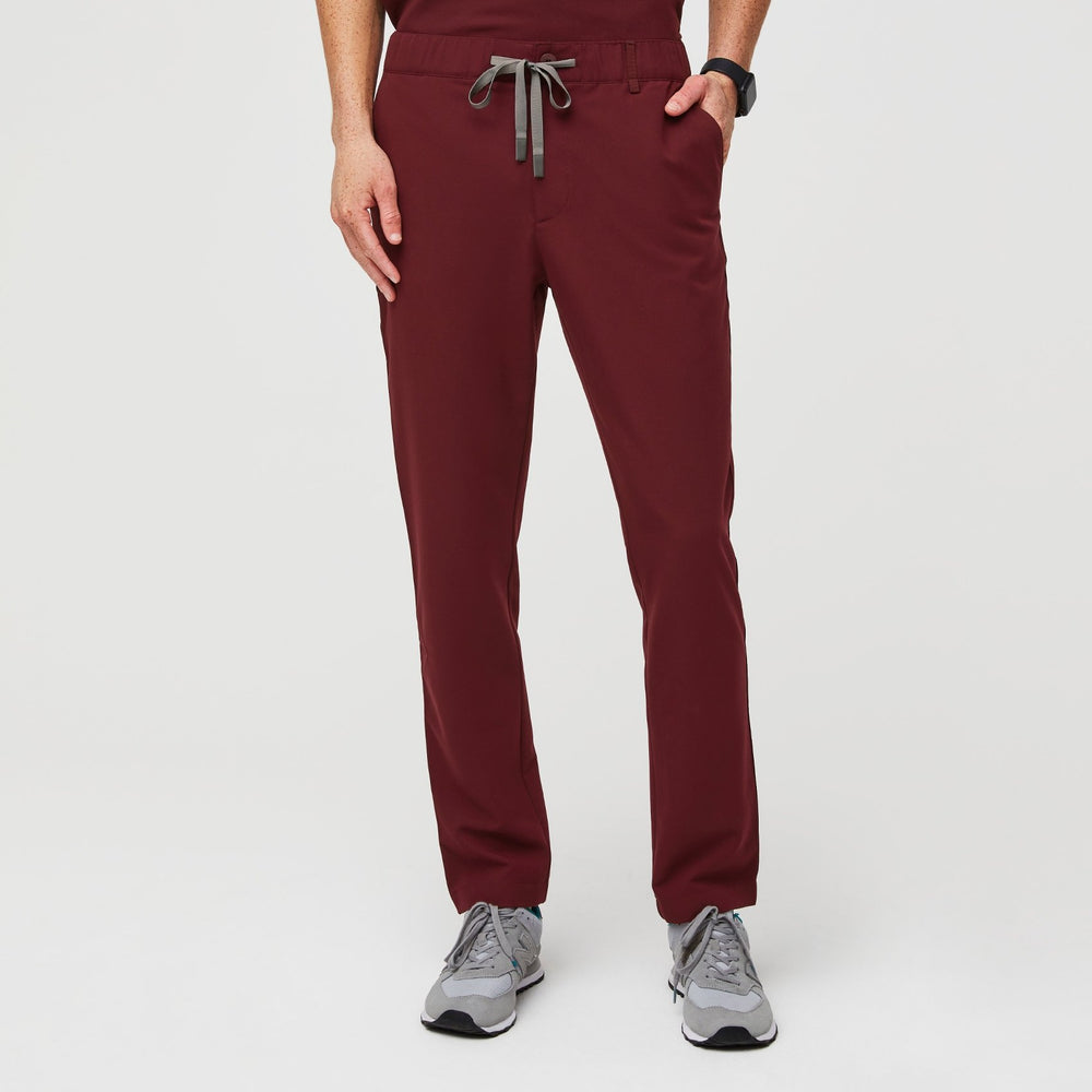 men's Burgundy Nazca - Slim Scrub Pants