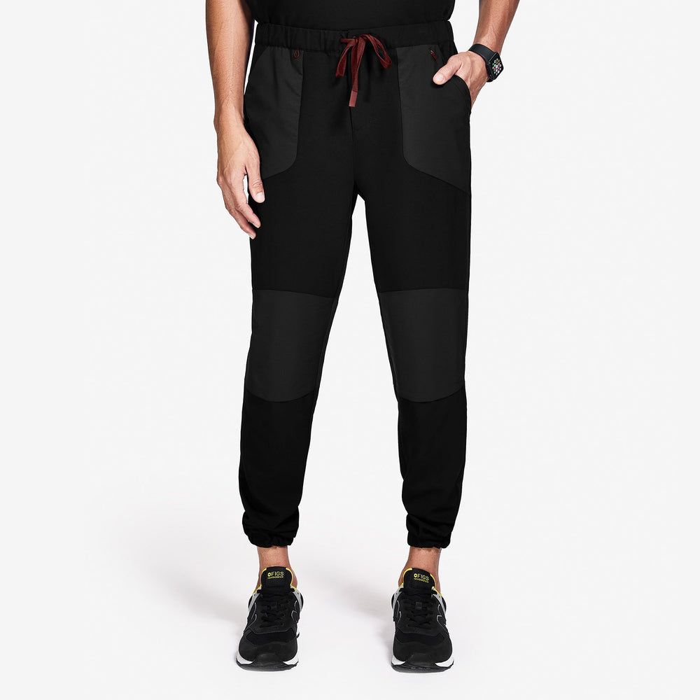 men's Black Mickey Mouse - Slim Jogger Scrub Pants